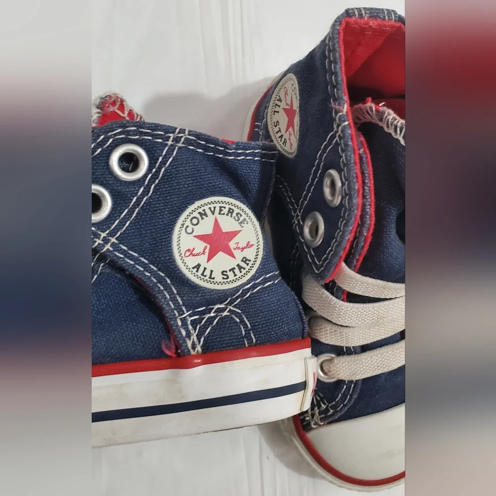 Converse All Star Kids High-Top Sneakers - Blue Red And Withe Sz‎ 5